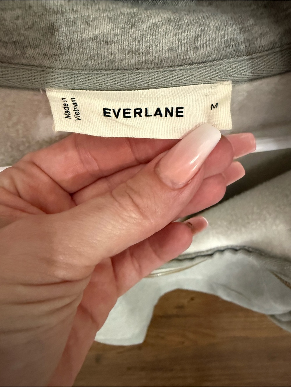 Everlane Women’s M Gray Half Zip Pullover Sweatshirt Oversized Funnel Neck - Picture 3 of 3